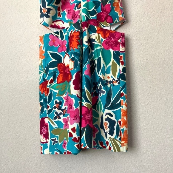 Zara Bold Tropical Floral Sleeveless Cut Out Skort Romper Mini Dress - Picture 10 of 15